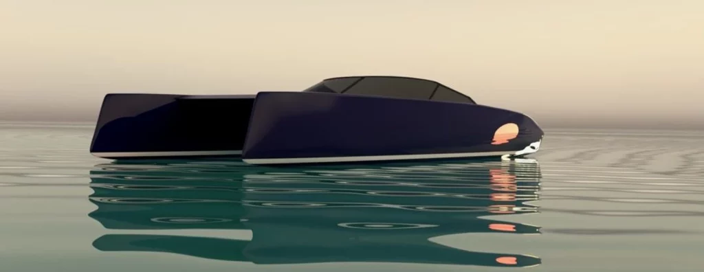 Concept Noble Yacht 50 ft par EMART Design - catamaran motorisé à deux V8 hydrogéné, design minimaliste et épuré.